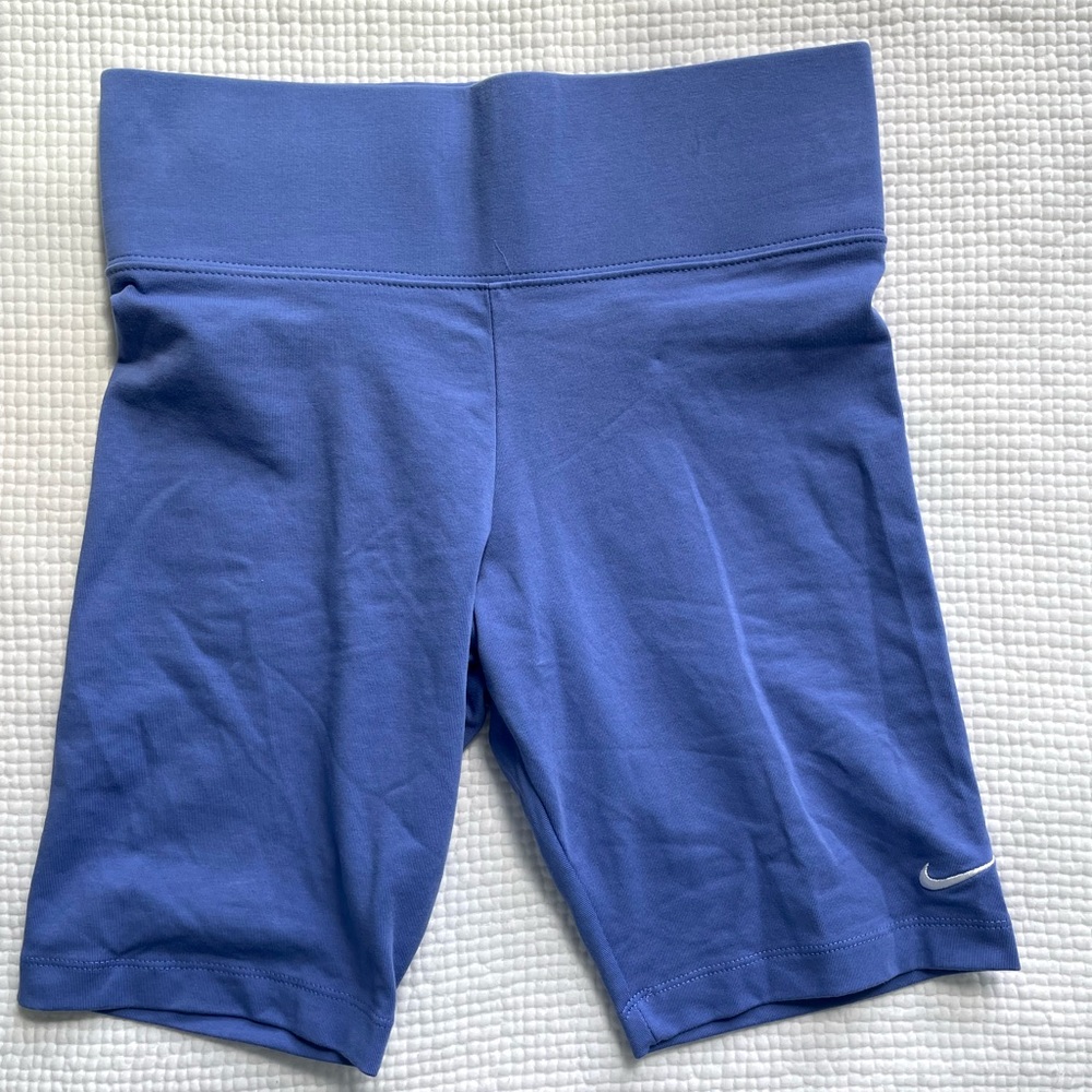Blue Nike bike shorts